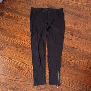Kensie Black Leggings with Ankle Zipper